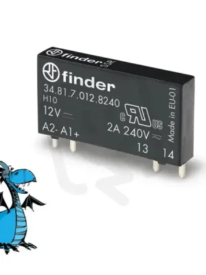 Vysoce Kvalitní Úzké relé, DIN/PS, 1Z/230V 2A, 12V DC, SSR FINDER 34.81.7.012.8240
