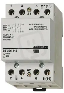 Instalační stykač 63 A, 4Z (4NO), 24 V AC, 3TE SCHRACK BZ326445-- Výprodej