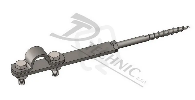 Sleva DOT vrut 160 - d20 Držák ochranné trubky a jímače d18-20 - s vrutem - 8x160 mm