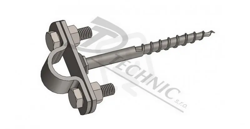 DOTb vrut 300 - d20 Držák ochranné trubky a jímače d18-20 - s vrutem - 8x300 mm Aktuální