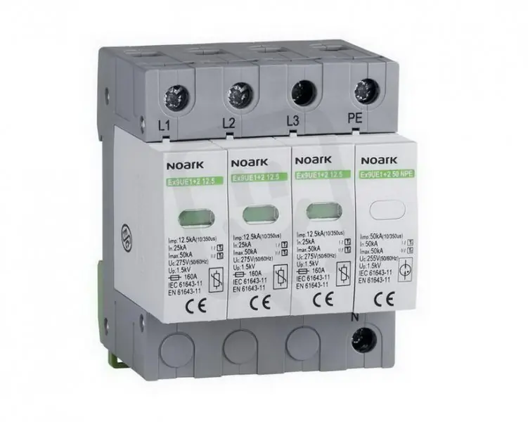 Ověřený Svodič přepětí EX9UE 1+2 (B+C), 12,5 kA, 275VAC, 3+N, se signalizačním kontaktem