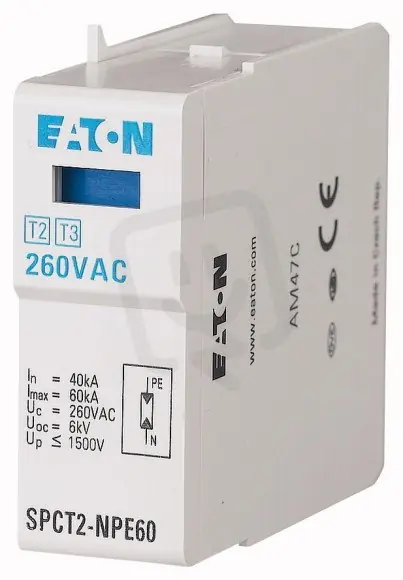 SPCT2-NPE60 Modul N-PE 260V AC 30kA pro svodič SPCT2 EATON 167617 Cenově Výhodný