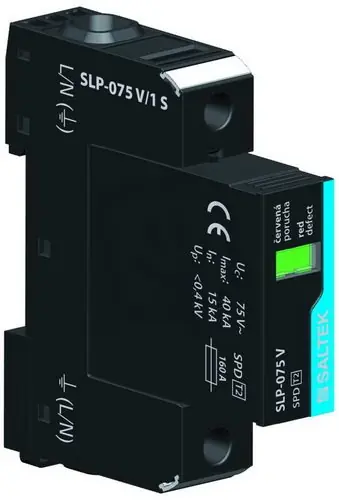 Akční Cena SLP-075 V/1 S svodič přepětí TN/TT s napětím do 75VAC 40kA (8/20) SALTEK A01823