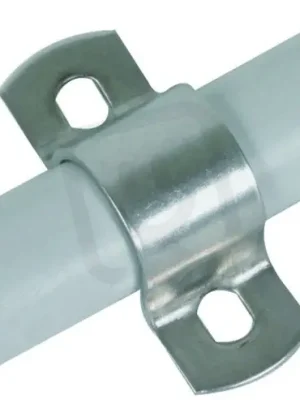Novinka Dvoušroubá příložka pro vodič CUI D 20mm, s oválnými otvory 6,5x8,0mm, nerez