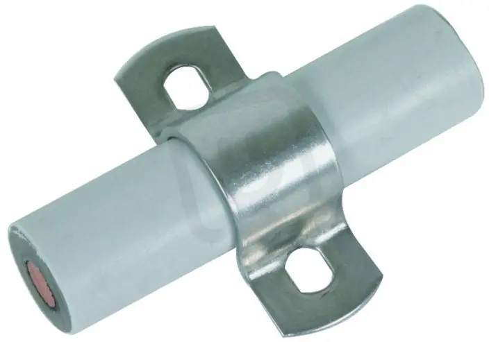 Novinka Dvoušroubá příložka pro vodič CUI D 20mm, s oválnými otvory 6,5x8,0mm, nerez