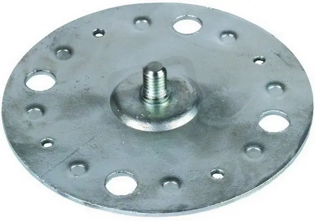 Vysoce Kvalitní Montážní základna D 100mm, FeZn se svorníkem M8, se čtyřmi otvory pro upevnění