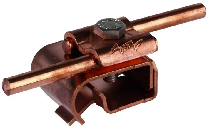 Okapová svorka Cu pro zaoblení 16-22mm s dvojitou příložkou pro prům. 8-10mm Akce