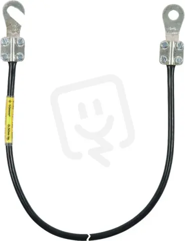 Objednat Nyní Uzemňovací vodič 10mm2/L 1,0m černý s kabelovými oky (C)M8 a (B)M8/M10