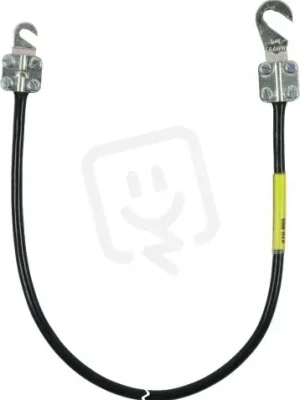 Uzemňovací vodič 10mm2/L 1,5m černý s kabelovými oky (B)M8/10 (A)M5/6 Značkový