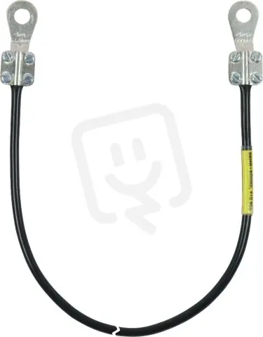 Uzemňovací vodič 10mm2/L 0,6m černý se dvěma kabelovými oky (D) uzavřenými M10 Nízká Cena
