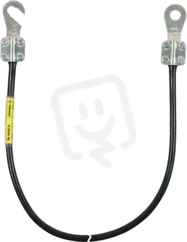 Uzemňovací vodič 16mm2/L 2,5m černý s kabelovými oky (D)M10 a (B)M8/10 Tovární Cena