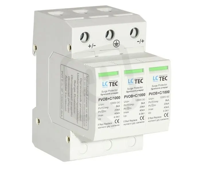 Svodič přepětí 3P 8kA třída T1+T2 (B+C) 1000V DC pro FV systémy LC TEC 108378 Finální Výprodej