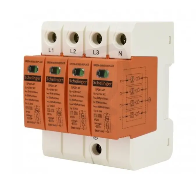 Koupit Online Svodič přepětí 4P 5kA (10/350) třída T1+T2 (B+C) Schelinger BEMKO 107294
