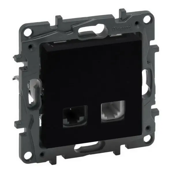 NILOÉ STEP TELEFONNÍ + DATOVÁ ZÁSUVKA RJ11+RJ45 C6 UTP ČERNÁ LEGRAND 863556 Nejlepší Volba