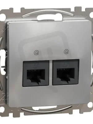 Sedna D/E Datová zásuvka 2xRJ45 kat. 6 UTP, Aluminium SCHNEIDER SDD113462 Nejlepší Volba