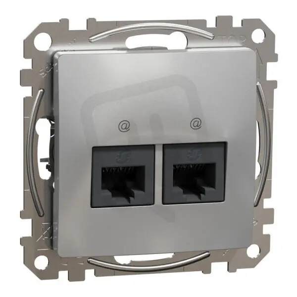 Sedna D/E Datová zásuvka 2xRJ45 kat. 6 UTP, Aluminium SCHNEIDER SDD113462 Nejlepší Volba