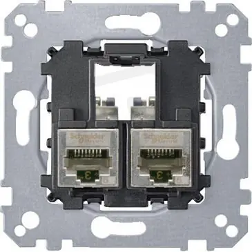 Tovární Cena Merten Datová zásuvka 2xRJ45, kat. 5e, STP, Actassi S-One SCHNEIDER MTN4575-0012
