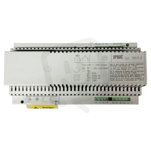 Zdroj pro domovní videotelefony, 230V, 38VA, 10 DIN modulů URMET 789/5B Cenově Výhodný