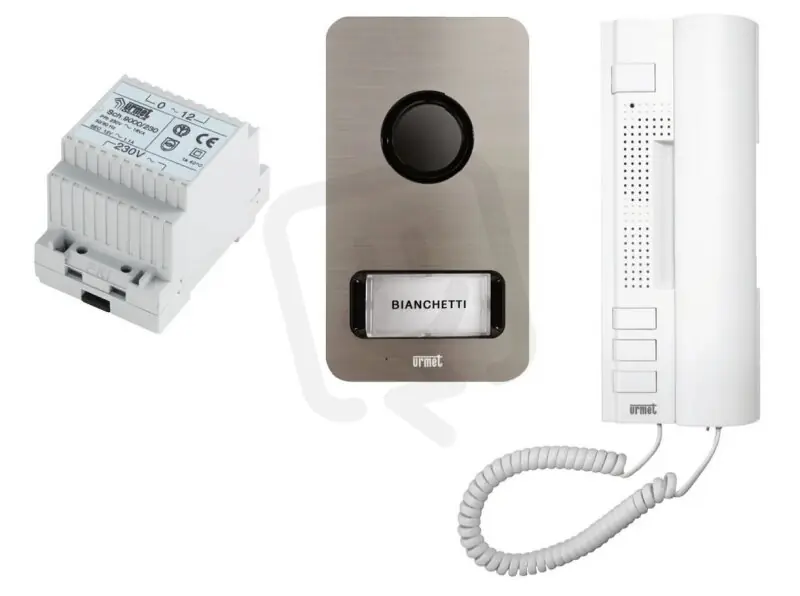 Souprava 2-vodič. domovního telefonu pro 1 účastníka, tel. 1134 bílý, zdroj 9000 Nízká Cena