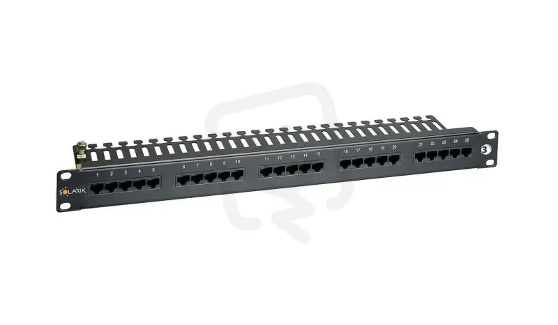 Autentický 19" ISDN panel 25 x RJ45 černý 1U SOLARIX 24024725