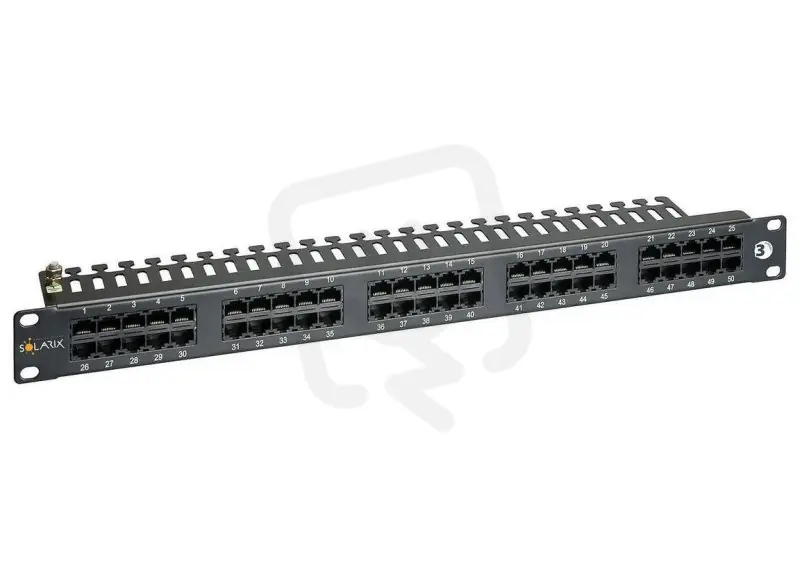 19" ISDN panel 50 x RJ45 černý 1U SOLARIX 24024750 Nízká Cena