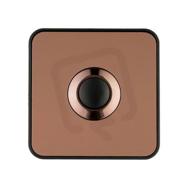 Značkový Tlačítko Piccolo Piazza, bronz-černá, IP44, čtvercové GROTHE 64185