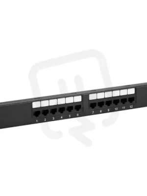 Výhodná Nabídka 19" Patch panel 12 x RJ45 CAT5E UTP 150 MHz černý 1U SOLARIX 24000120