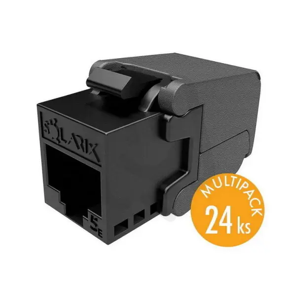 Expresní Doručení Keystone CAT5E UTP RJ45 černý samořezný (balení 24 kusů) SOLARIX 25286711