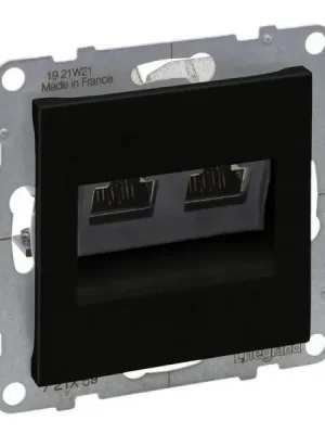 LEGRAND SUNO ČERNÁ DATOVÁ ZÁSUVKA DVOJITÁ 2X RJ45 CAT.6A, STP STÍNĚNNÁ, LCS3 Levný