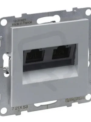 Přímo Od Výrobce LEGRAND SUNO HLINÍK DATOVÁ ZÁSUVKA DVOJITÁ 2X RJ45 CAT.6, UTP NESTÍNĚNNÁ, LCS3