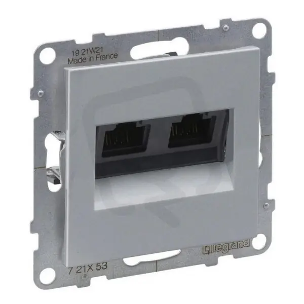 Přímo Od Výrobce LEGRAND SUNO HLINÍK DATOVÁ ZÁSUVKA DVOJITÁ 2X RJ45 CAT.6, UTP NESTÍNĚNNÁ, LCS3
