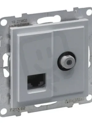SUNO HLINÍK KOMBINOVANÁ TV S ‘‘F‘‘ KONEKTOREM + DATOVÁ ZÁSUVKA RJ45 CAT.6 UTP Must-Have