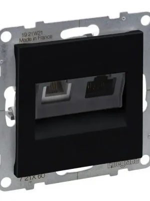 LEGRAND SUNO ČERNÁ KOMBINOVANÁ DATOVÁ + TELEFONNÍ ZÁSUVKA RJ11+RJ45 CAT.6, UTP Omezená Nabídka