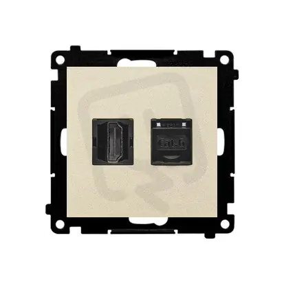 Kup Teď Zásuvka HDMI + datová RJ45 kat. 6 (přístroj s krytem) champagne matná