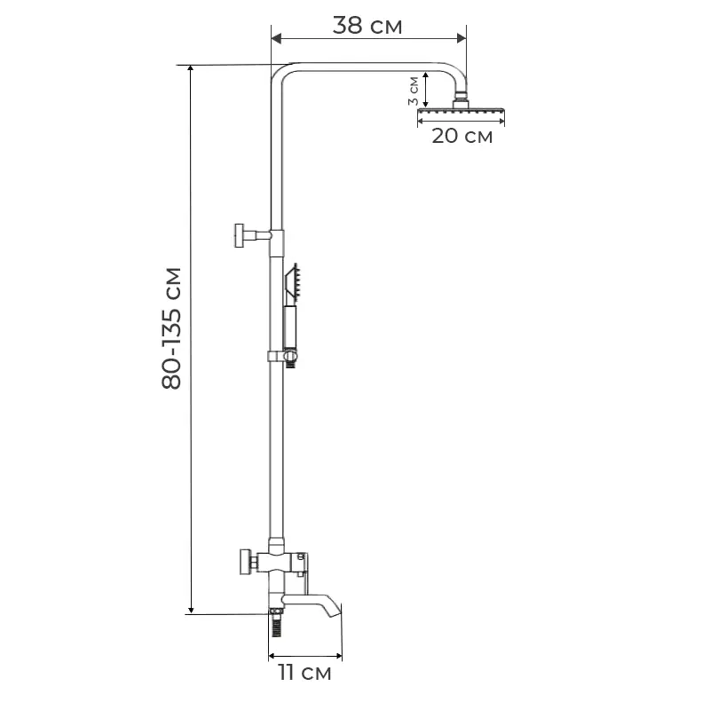 Ověřený Sprchový sloup s baterií, KUB-009-J KUB-009-J