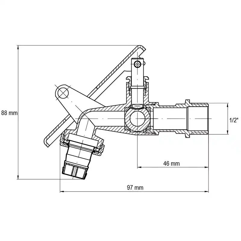 Kulový kohout zahradní uzamykatelný, KR.249 1/2" KR.249 1/2" Výhodná Nabídka