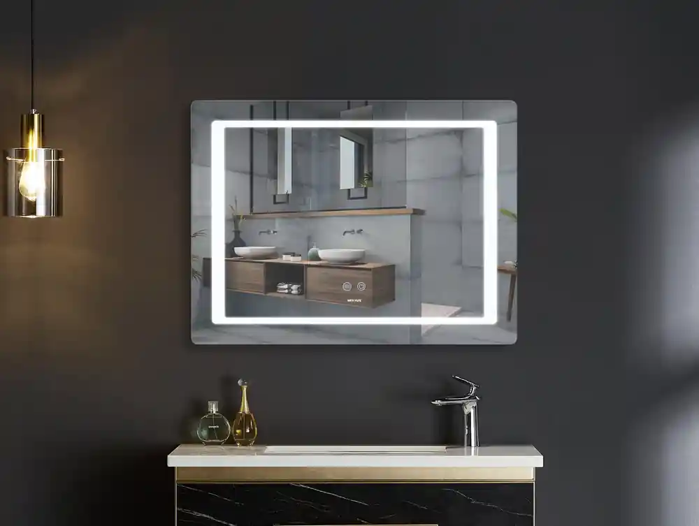 Cenově Výhodný Koupelnové zrcadlo s LED osvětlením, protizamlžovací funkcí a regulací jasu, MR13-80×60-REVERSE Styl MR13-80×60-REVERSE Style