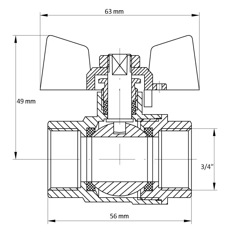 Kulový kohout motýl červený, KR.217 3/4"FF KR.217 3/4"FF Kup Teď