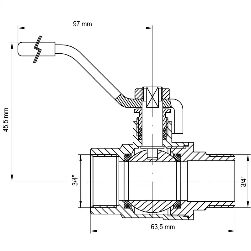 Oblíbený Kulový kohout pákový červený, KR.215 3/4"FM KR.215 3/4"FM
