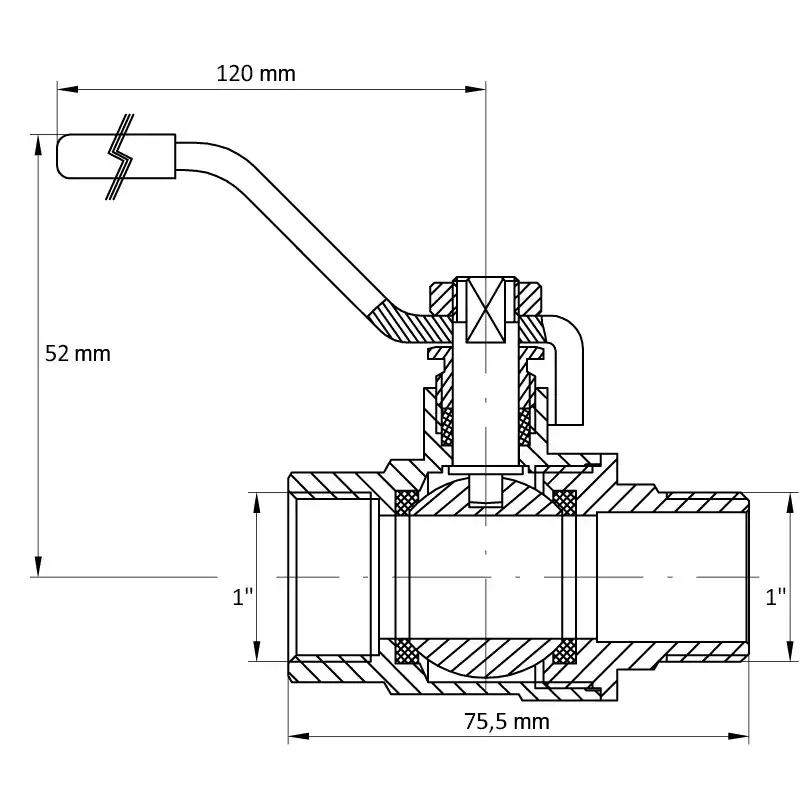Kulový kohout pákový červený, KR.215 1"FM KR.215 1"FM Originální