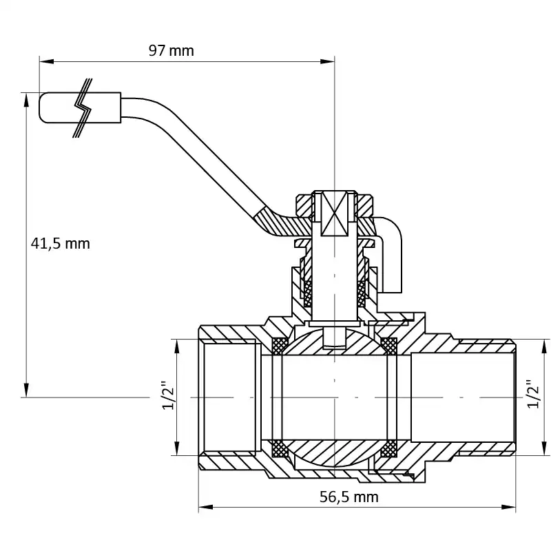 Top Prodej Kulový kohout pákový červený, KR.215 1/2"FM KR.215 1/2"FM