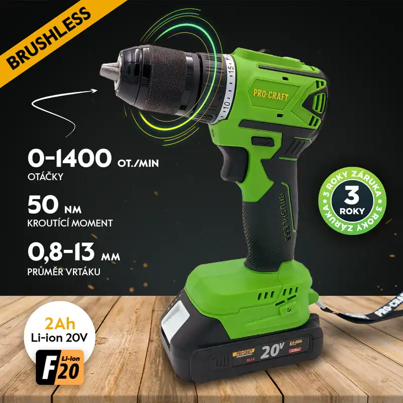 Aku vrtací šroubovák Procraft SPA18LiN se sadou bitů BS-32 SPA18LiN/BS-32 Must-Have