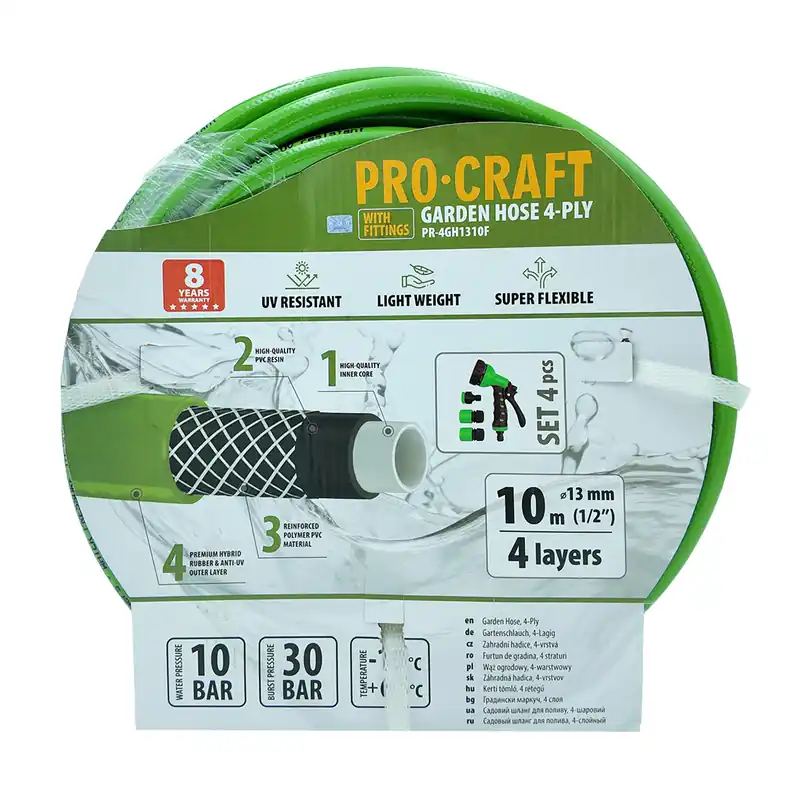 Zelená zahradní hadicí Procraft PR-4GH1310F PR-4GH1310F Top Prodej
