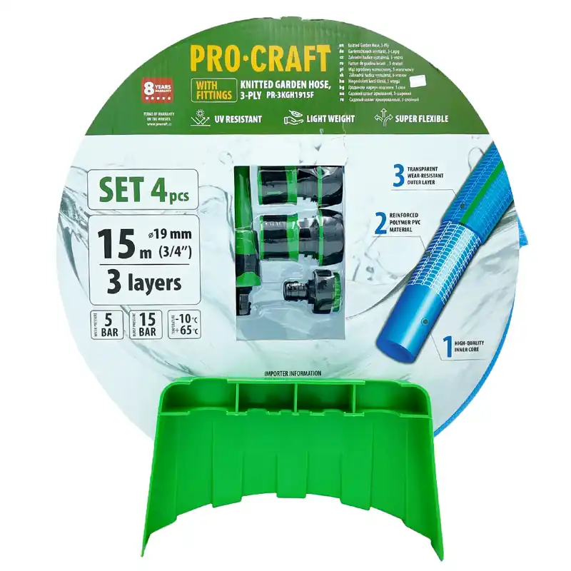 Nejprodávanější Modrá zahradní hadicí Procraft PR-3KGH1915F PR-3KGH1915F