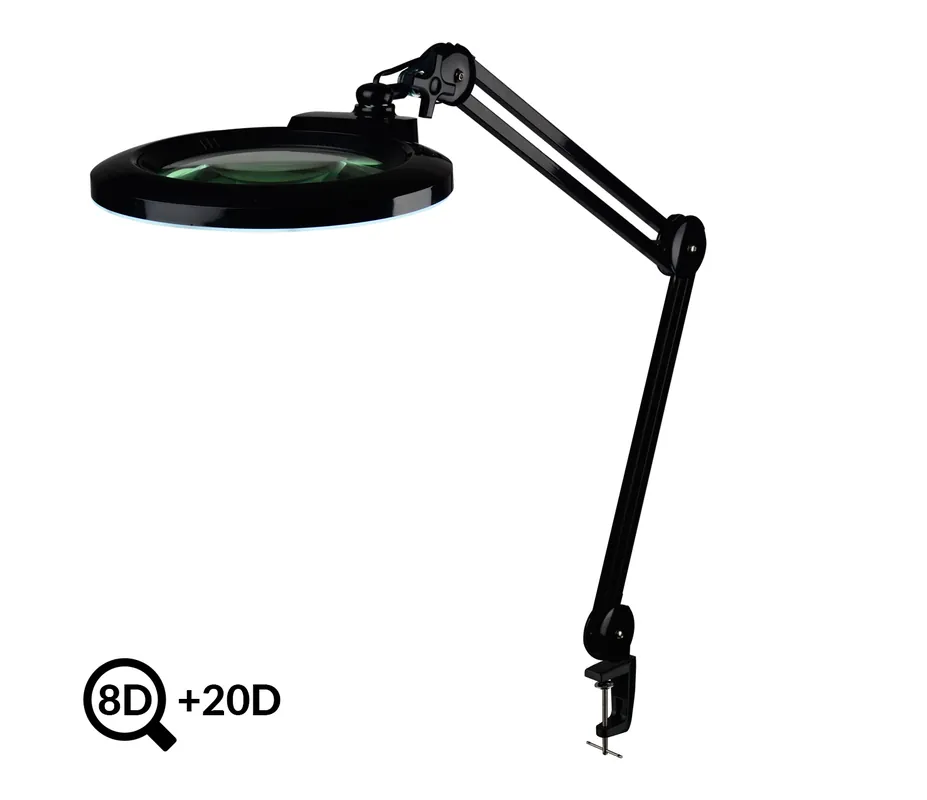 Nejlepší Cena Černá polohovatelná LED lampa s lupou IB-178, průměr 178mm, 8D+20D