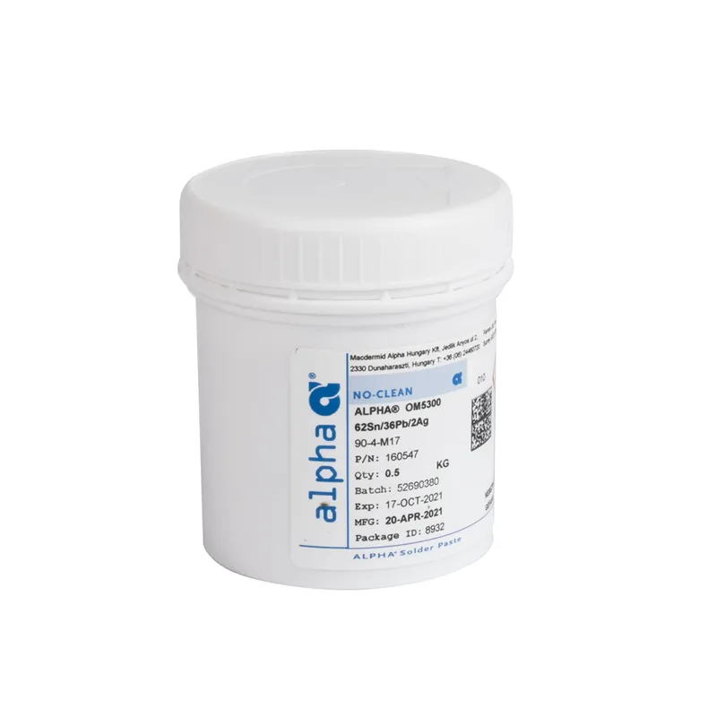 Olovnatá pájecí pasta Alpha OM-5300 62Sn/36Pb/2Ag 0,5kg Výhodná Nabídka