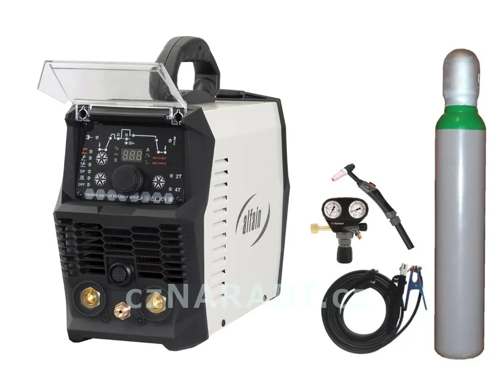 PERUN 160 T HF PULSE + kabely 25/3m + TIG hořák + ventil GCE + lahev Expresní Doručení