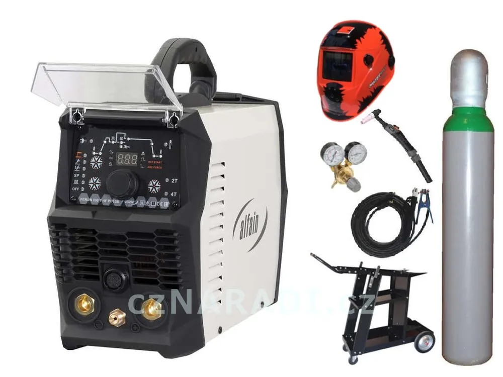 PERUN 160 T HF PULSE + kabely 25/3m + TIG hořák + kukla + ventil + lahev + vozík Sezónní Sleva