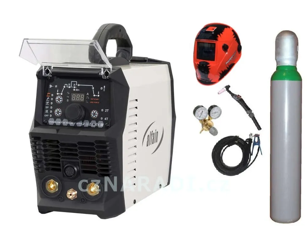 Akční Cena PERUN 160 T HF PULSE + kabely 25/3m + TIG hořák + kukla + ventil + lahev